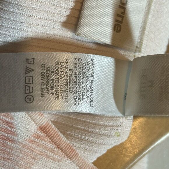 Liz Claiborne Petite Med Zip Up Sweater Cardigan 3/4 Sleeve Floral Zipper Ribbed - Picture 6 of 6